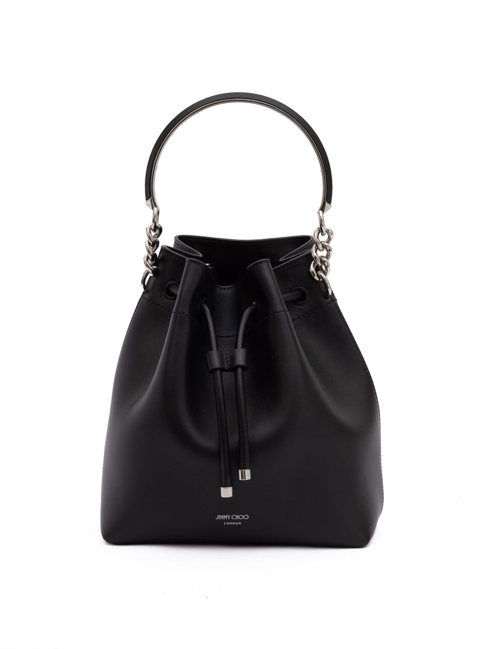 Jimmy Choo Black Bon Bon Leather Bucket
